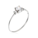 Bague "Intuition" Or Blanc 375/1000 Et Zirconium