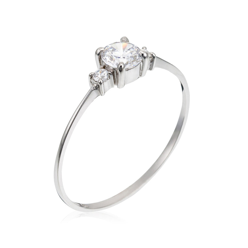 Bague "Intuition" Or Blanc 375/1000 Et Zirconium