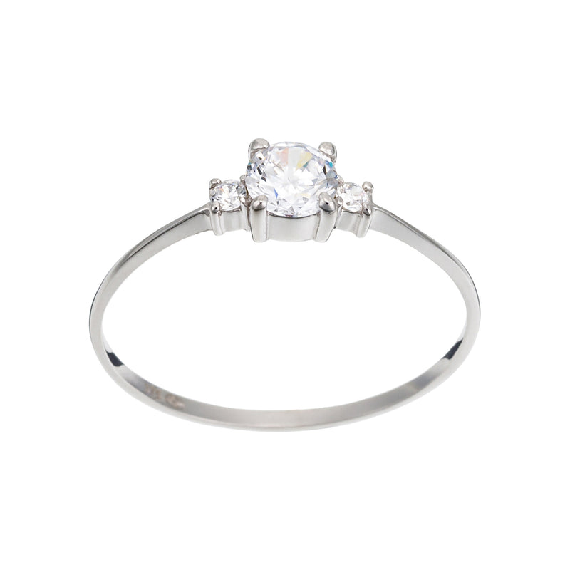 Bague "Intuition" Or Blanc 375/1000 Et Zirconium