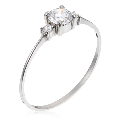 Bague "Intuition" Or Blanc 375/1000 Et Zirconium