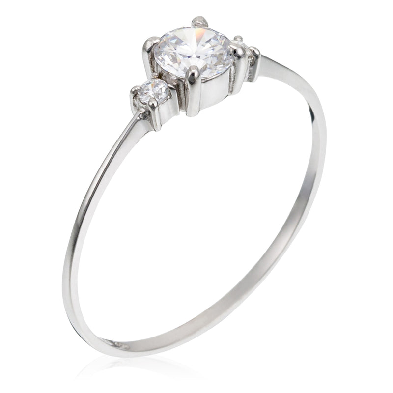 Bague "Intuition" Or Blanc 375/1000 Et Zirconium