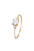 Bague "Intuition" Or Jaune 375/1000 Et Zirconium