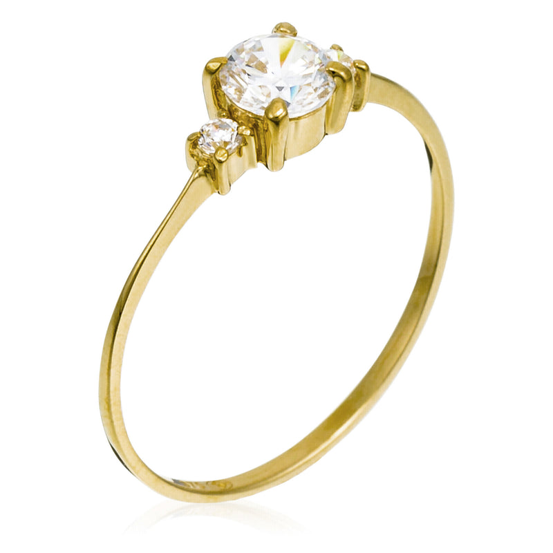 Bague "Intuition" Or Jaune 375/1000 Et Zirconium