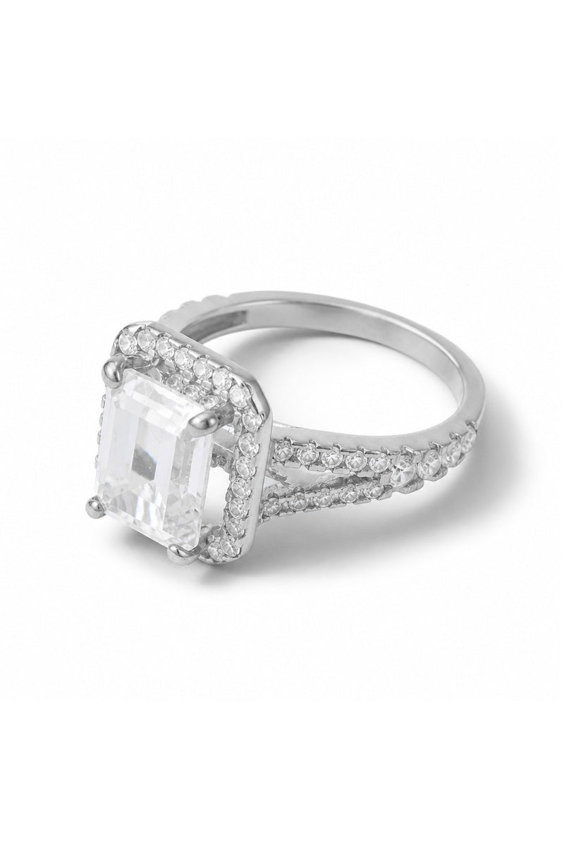 Bague "Splendeur" Or Blanc 375/1000 Et Zirconium