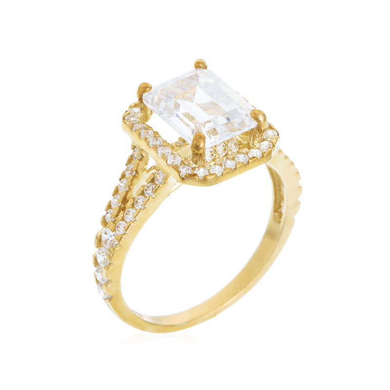 Bague "Splendeur" Or Jaune 375/1000 Et Zirconium