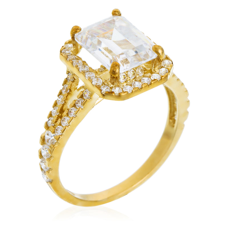 Bague "Splendeur" Or Jaune 375/1000 Et Zirconium