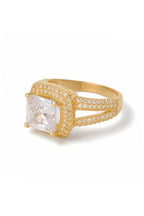 Bague "Carré D'Amour" Or Jaune 375/1000 Et Zirconium
