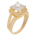 Bague "Carré D'Amour" Or Jaune 375/1000 et Zirconium