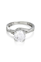Bague "Tourbillon" Or Blanc 375/1000 Et Zirconium