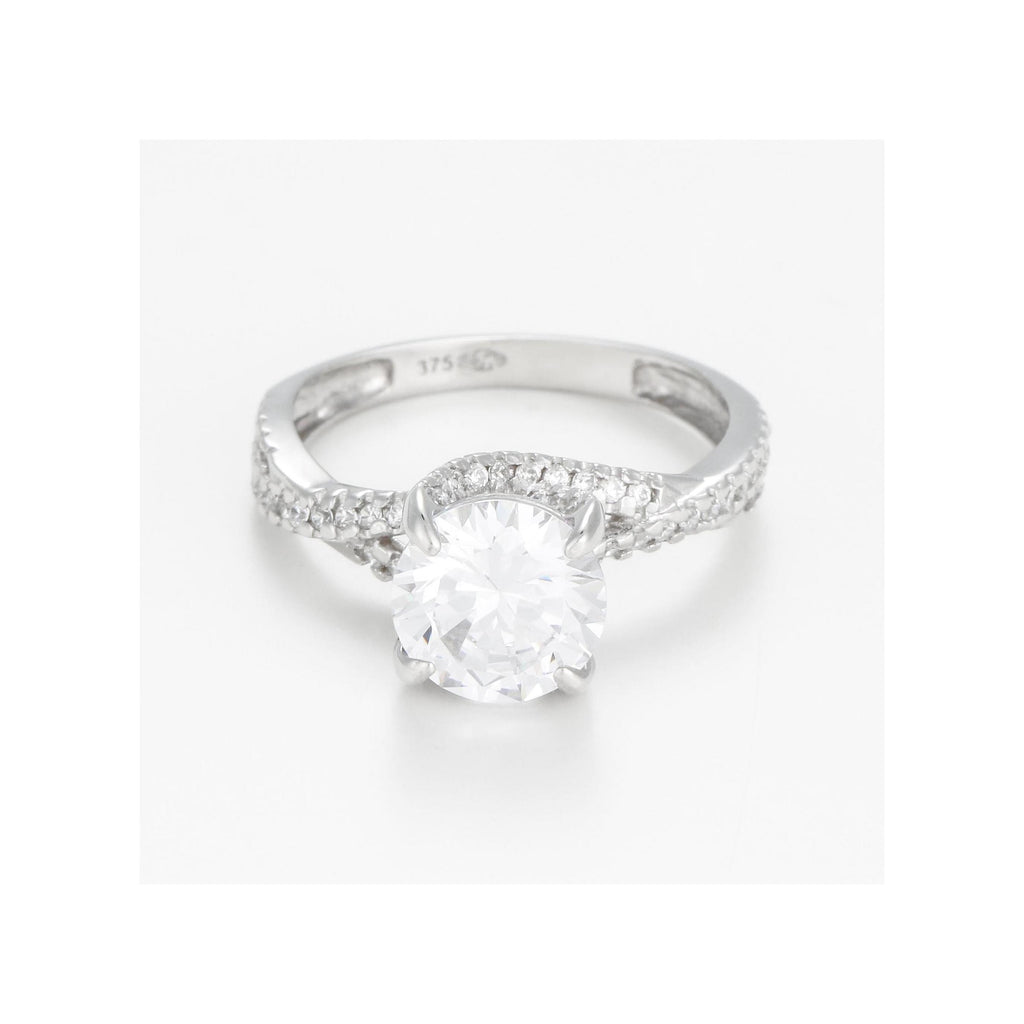 “Tourbillon” Ring 375/1000 White Gold And Zirconium