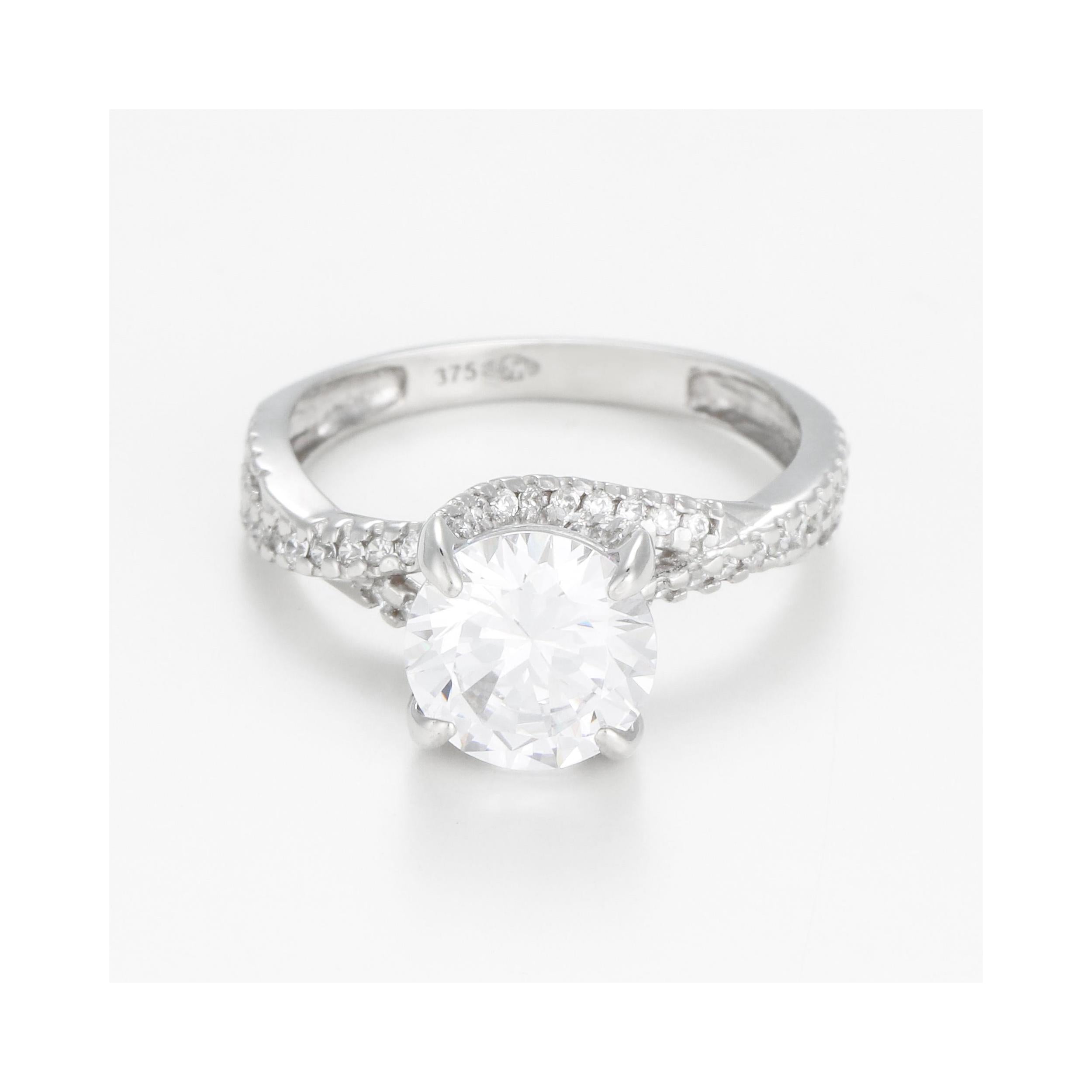 "Tourbillon" Ring in 375/1000 White Gold and Zirconium