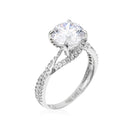 Bague "Tourbillon" Or Blanc 375/1000 Et Zirconium