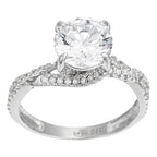 Bague "Tourbillon" Or Blanc 375/1000 Et Zirconium