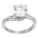 Bague "Tourbillon" Or Blanc 375/1000 Et Zirconium