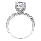 Bague "Tourbillon" Or Blanc 375/1000 Et Zirconium
