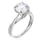 Bague "Tourbillon" Or Blanc 375/1000 Et Zirconium