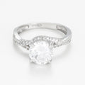 Bague "Tourbillon" Or Blanc 375/1000 Et Zirconium