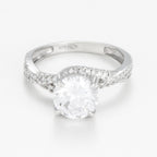 Bague "Tourbillon" Or Blanc 375/1000 Et Zirconium