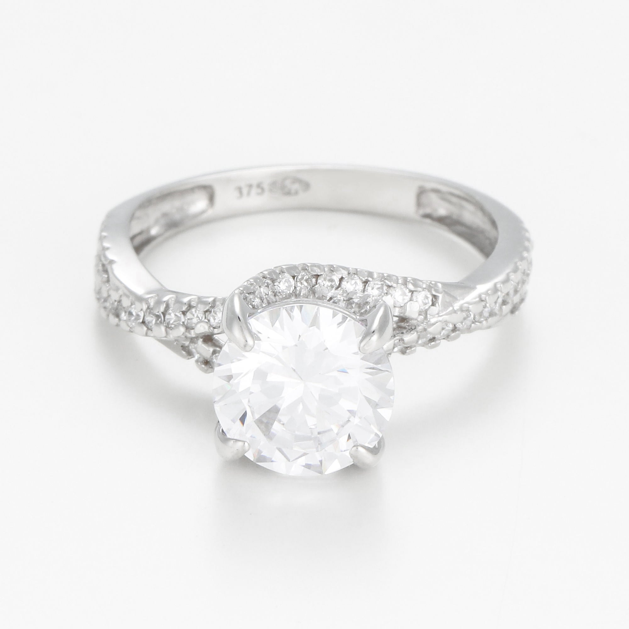 Bague "Tourbillon" Or Blanc 375/1000 Et Zirconium