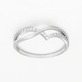 Bague "Envol" Or Blanc 375/1000 Et Zirconium