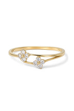 Bague "Rencontre Florale" Or Jaune 375/1000