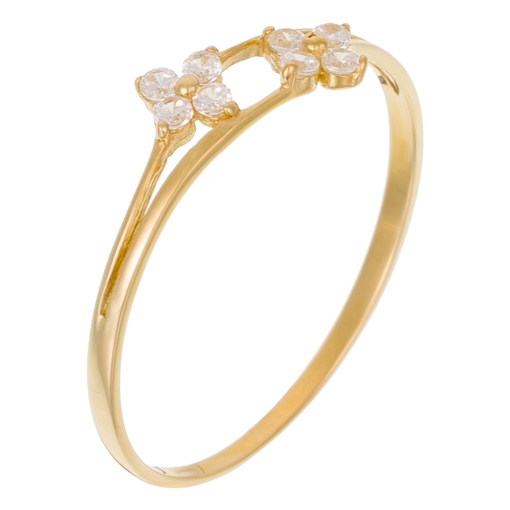 "Rencontre Florale" Ring - 375/1000 Yellow Gold