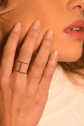 Bague "Jolie Cage Dorée" Or Blanc 375/1000