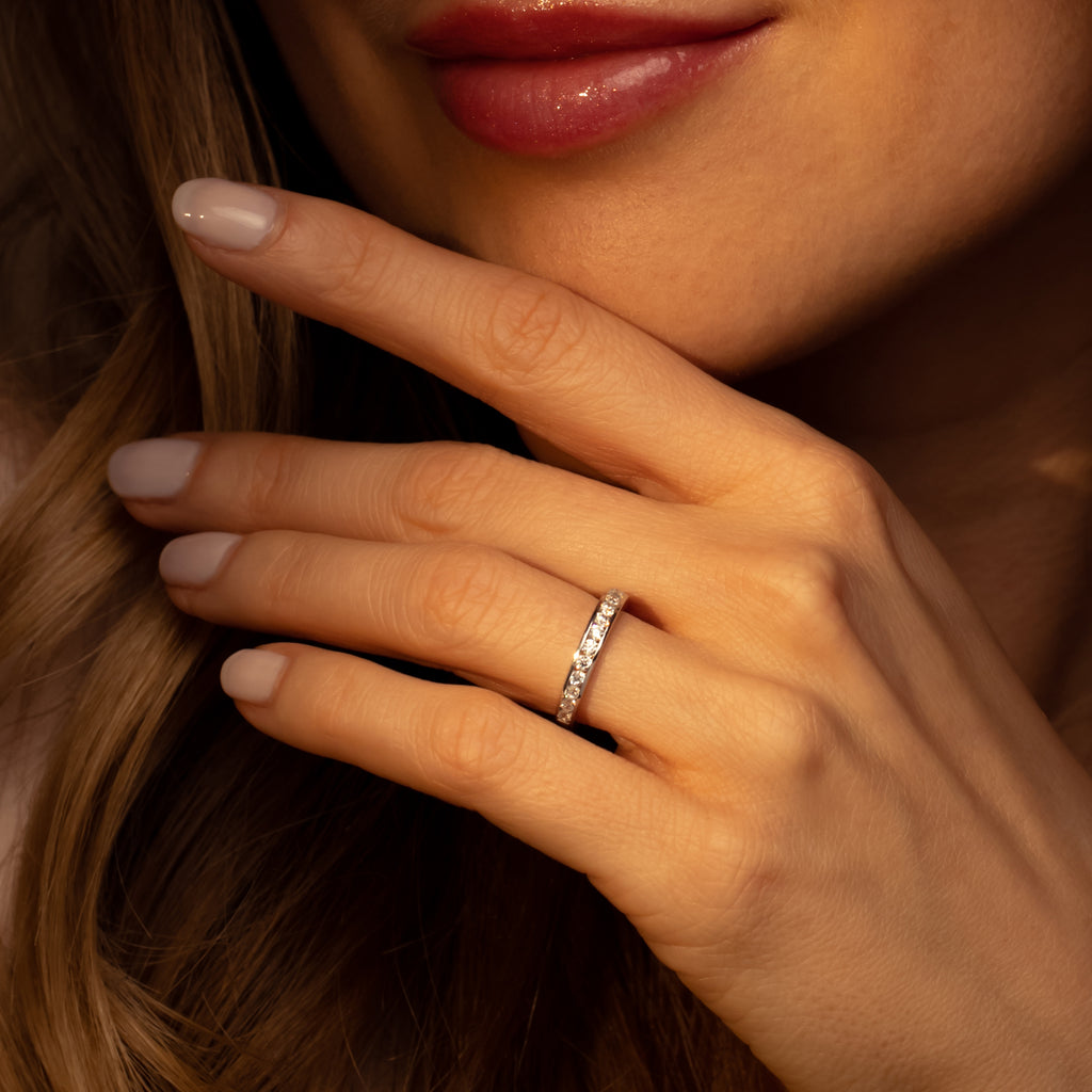 Bague "Engagement" Or Blanc 375/1000