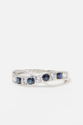 "Océanos" Ring 375/1000 White Gold and Sapphire/Zirconium