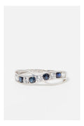 Bague "Océanos" Or Blanc 375/1000 Et Saphir/Zirconium
