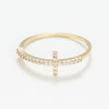 Bague "Croix Vérité "Or Jaune 375/1000 Et Zirconium
