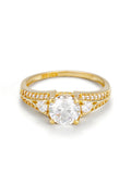 Bague "Aleena" Or Jaune 375/1000 Et Zirconium