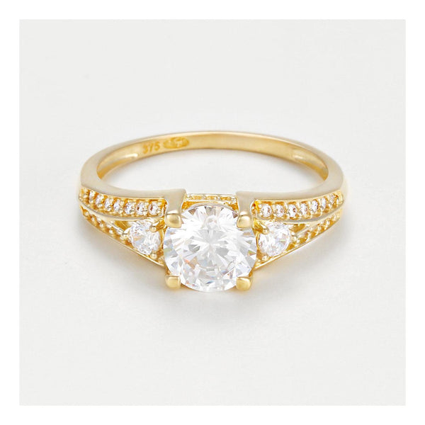 Bague "Aleena" Or Jaune 375/1000 Et Zirconium
