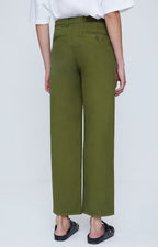 Wide-Leg Trousers - Khaki - Women