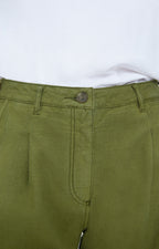 Wide-Leg Trousers - Khaki - Women