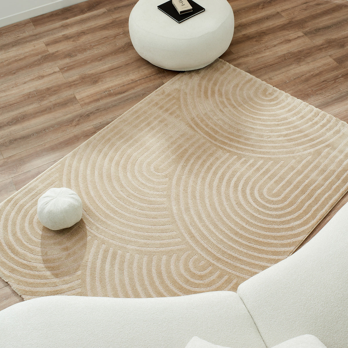 BIANCA - Modern beige rainbow pattern rug - BIA157BEI BIANCA