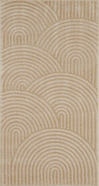 Modern living room rug with modern and contemporary arched patterns in beige: BIA157BEI BIANCA