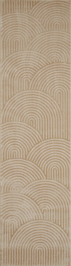 Modern living room rug with modern and contemporary arched patterns in beige: BIA157BEI BIANCA