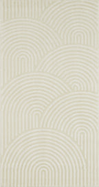 Cream rainbow rug with embossed long pile: BIA157CRE BIANCA