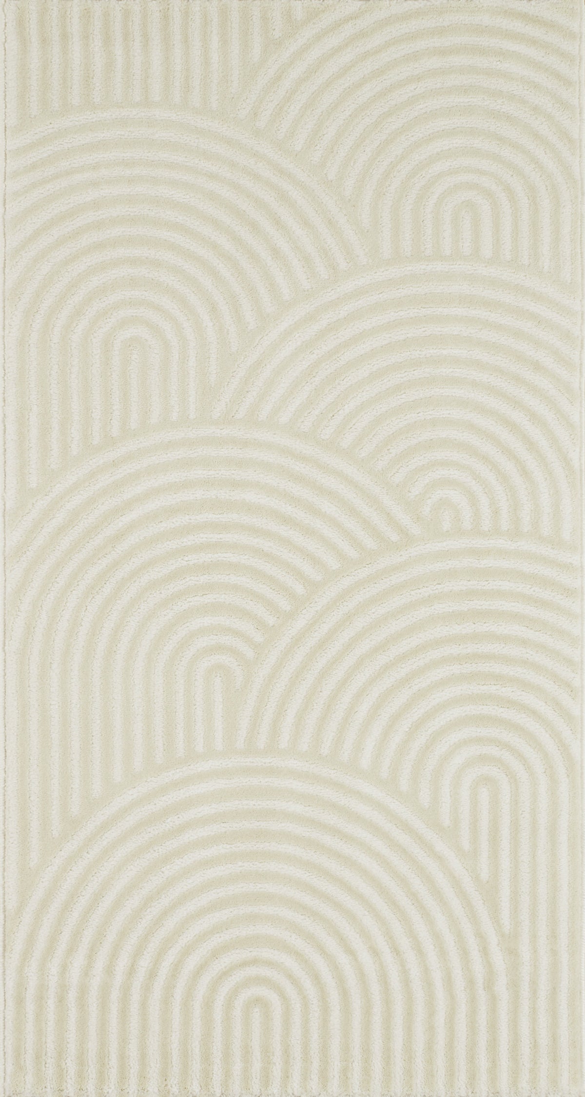 Cream rainbow rug with embossed long pile: BIA157CRE BIANCA