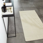 Cream rainbow rug with embossed long pile: BIA157CRE BIANCA