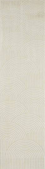 Cream rainbow rug with embossed long pile: BIA157CRE BIANCA
