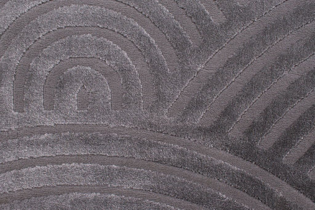 Tapis rond arc-en-ciel gris avec longs poils en relief : BIA157GRI BIANCA