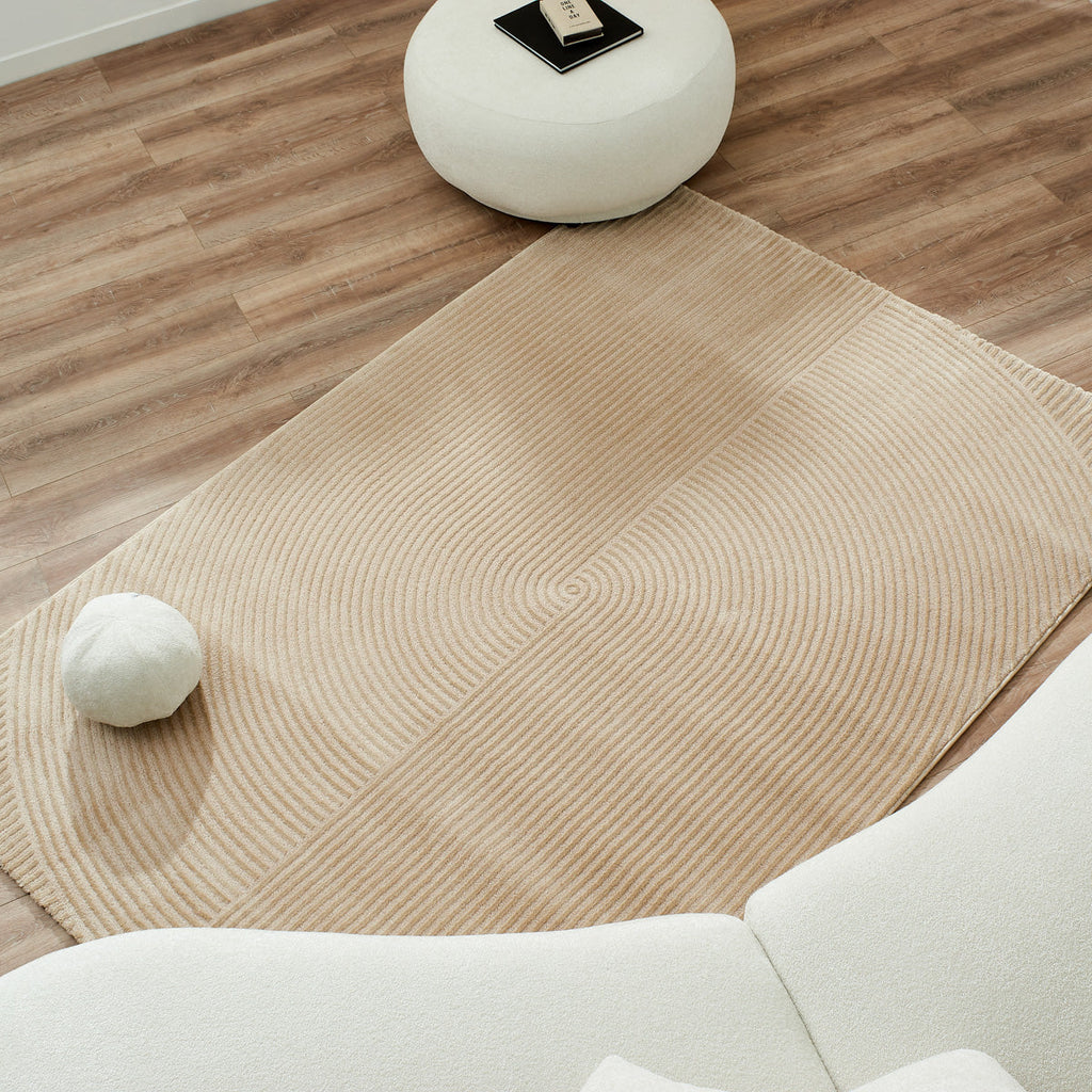 BIANCA - Modern beige rug with relief - BIA159BEI BIANCA