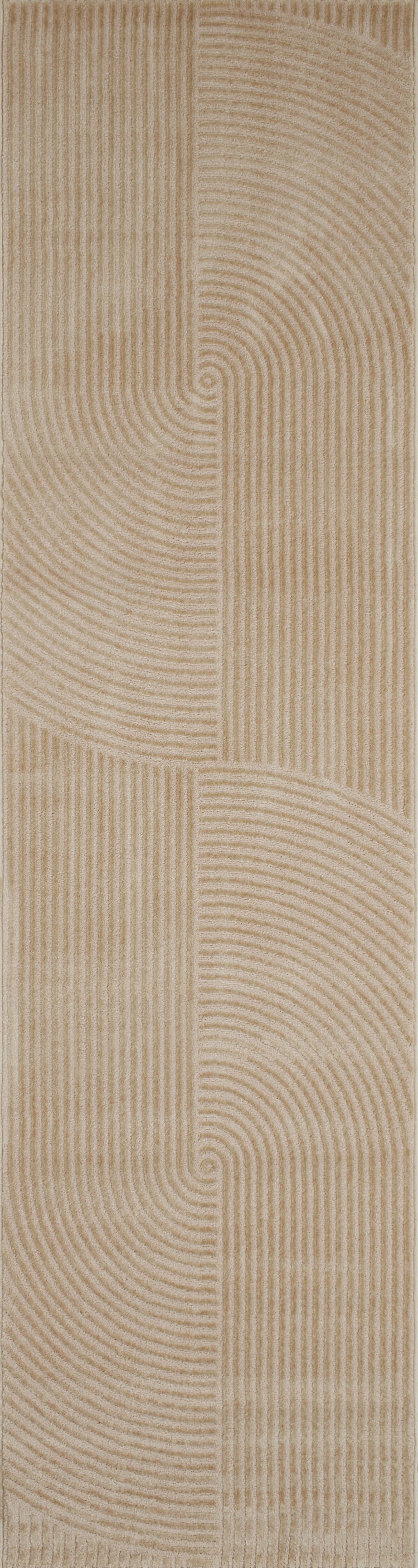 Geometric pattern rug in beige relief pile: BIA159BEI BIANCA
