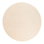 Tapis rond géométrique crème avec longs poils en relief : BIA159CRE BIANCA