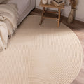 BIANCA - Tapis rond moderne crème à relief - BIA159CRE BIANCA
