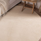 BIANCA - Tapis rond moderne crème à relief - BIA159CRE BIANCA
