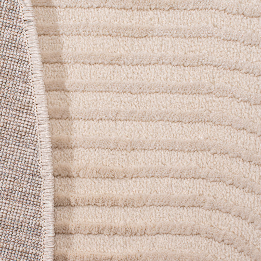 BIANCA - Tapis rond moderne crème à relief - BIA159CRE BIANCA