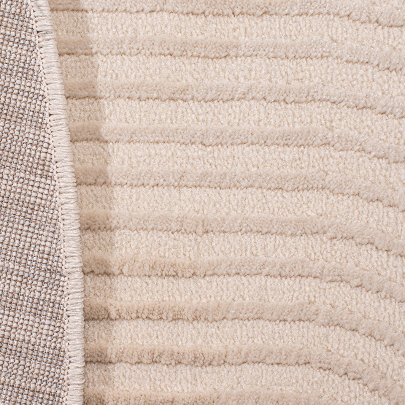 BIANCA - Tapis rond moderne crème à relief - BIA159CRE BIANCA
